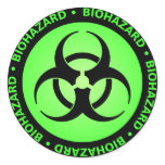 Green Biohazard Symbol Sticker