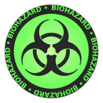 Green Biohazard Symbol Sticker
