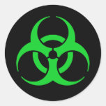 Green Biohazard Symbol Sticker