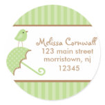 Green Bird Address Labels stickers