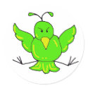 green bird stickers