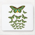 Green Birdwing Butterflies Swarm Upward mousepads