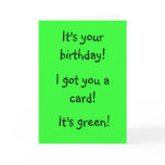 Green Birthday Card