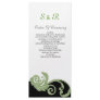 green,black and white Wedding program Rack Card Design