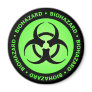 Green & Black Biohazard Symbol Magnet w/ Text