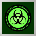 Green & Black Biohazard Symbol Poster w/ Text
