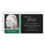 Green & Black Graduation Announcement Photo Cards