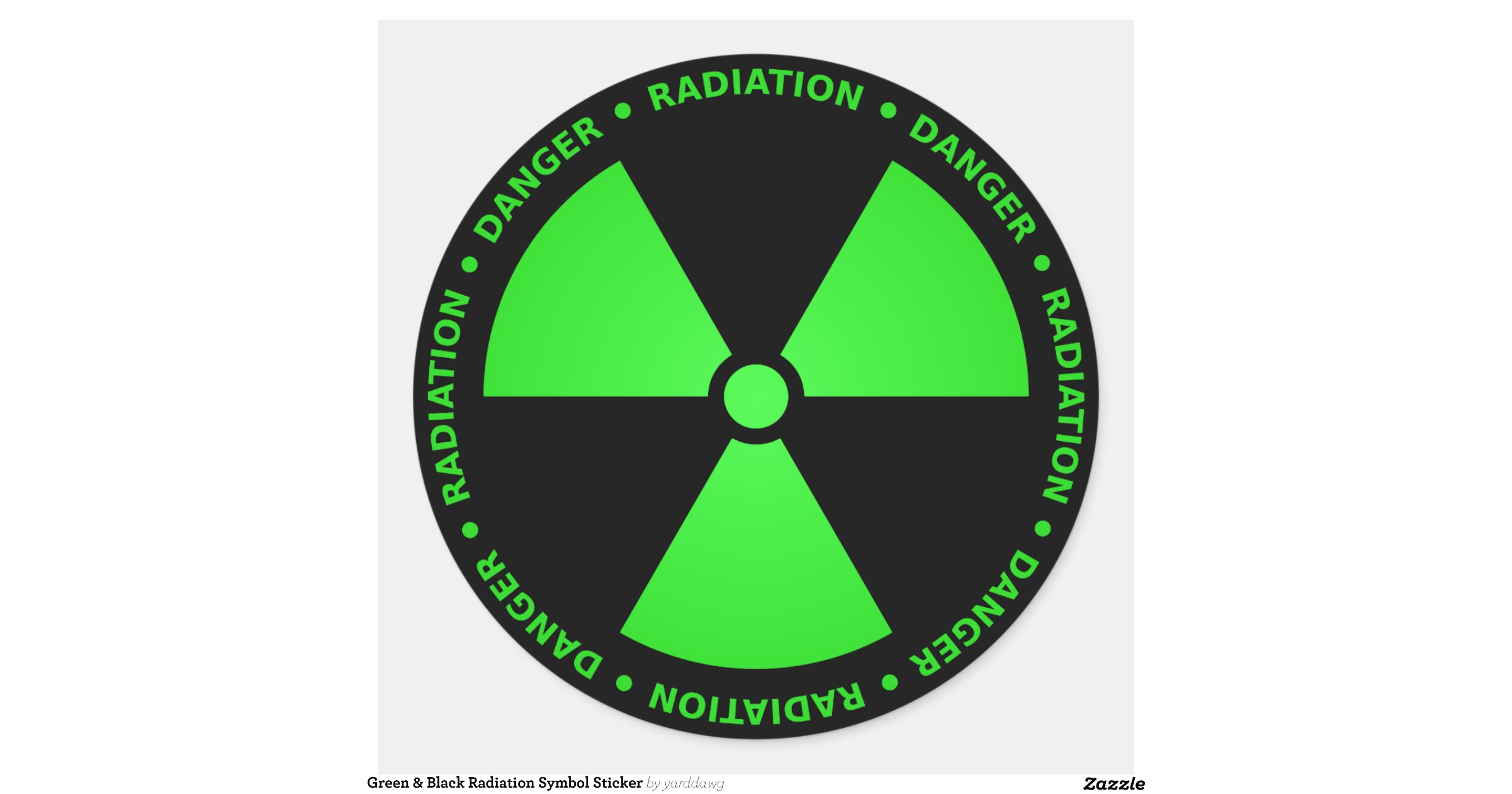 Green & Black Radiation Symbol Sticker Zazzle