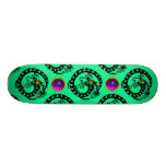 GREEN BLACK SNAKE  DRAGON ,Purple Amethyst  Gems Skateboard Deck