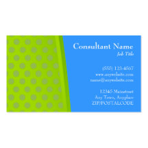 Green & Blue Dots Modern Card Business Card Template