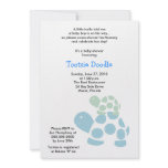 Green & Blue Mod Turtle 5x7 Baby Shower invitations