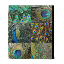 Green Blue Peacock photo collage iPad Folio Case