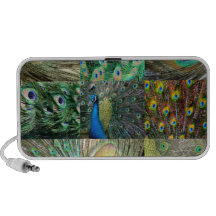 Green Blue Peacock photo collage Laptop Speaker