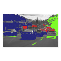 Green Blue Red Cars Stickers