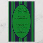 green blue striped party flyer