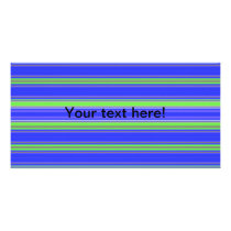 Green blue stripes photo greeting card