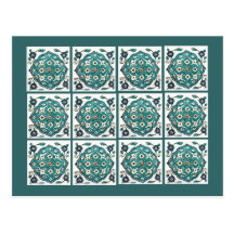 Green-Blue Tile Postcards