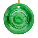 Green bottle background christmas tree ornament