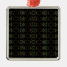 Green, brown and black retro floral pattern. ornaments