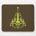 Green Brown Elegant Chandelier mousepads