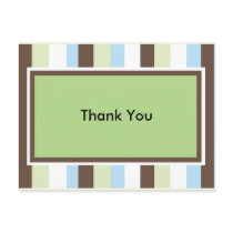 Green & Brown striped postcard