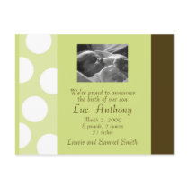 Green Brown White Dots Postcard (Customisable)