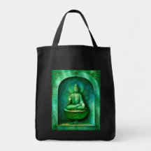 Green Buddha Tote Bags