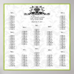 Green Bumble Bee Damask-you choose border colour posters
