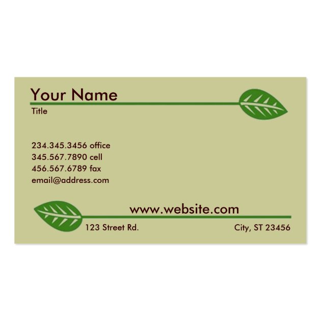 green business cards
