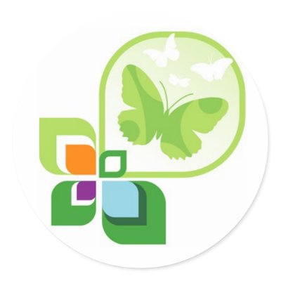 Green Butterflies Stickers by mrssocolov2