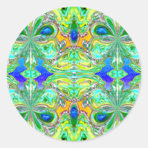 "Green Butterflies with Blue Gemstones" Stickers