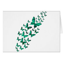 Green Butterfly Cutouts Cards