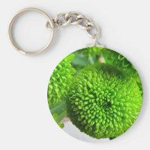 Green Button mums Keychain