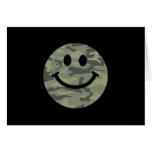 Green Camo Smiley Face Card
