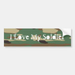 Green Camouflage Love Soldier Bumper Sticker