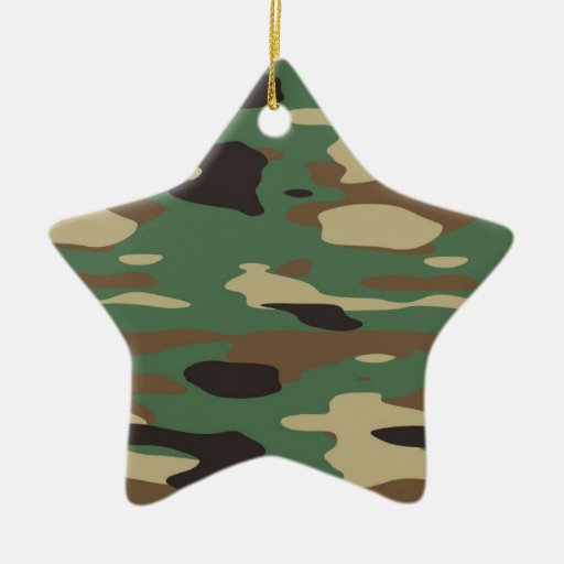Green Camouflage Star Christmas Ornament