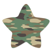 Green Camouflage Star Sticker