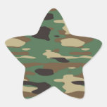 Green Camouflage Star Sticker