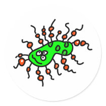 Green Cartoon Germ