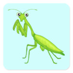 Green Cartoon Praying Mantis Sticker Sheets