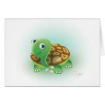 Green cartoons turtle cards