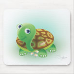 Green cartoons turtle mousepads