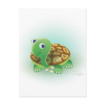 Green cartoons turtle postcards
