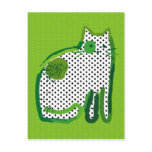 'green cat' digital painting Postcard