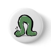 green caterpillar pinback buttons
