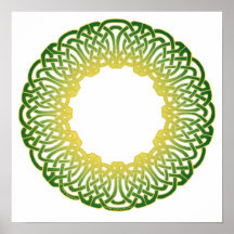 Green Celtic Circle Knotwork Prints