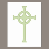 Green Celtic Cross postcards