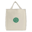Green Celtic Irish Knotwork Design 2 Pattern embroidered bags