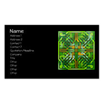 Green Celtic Knot Tile 174 Business Card Templates
