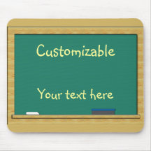 Green Chalkboard Greeting - Customisable Mousemats